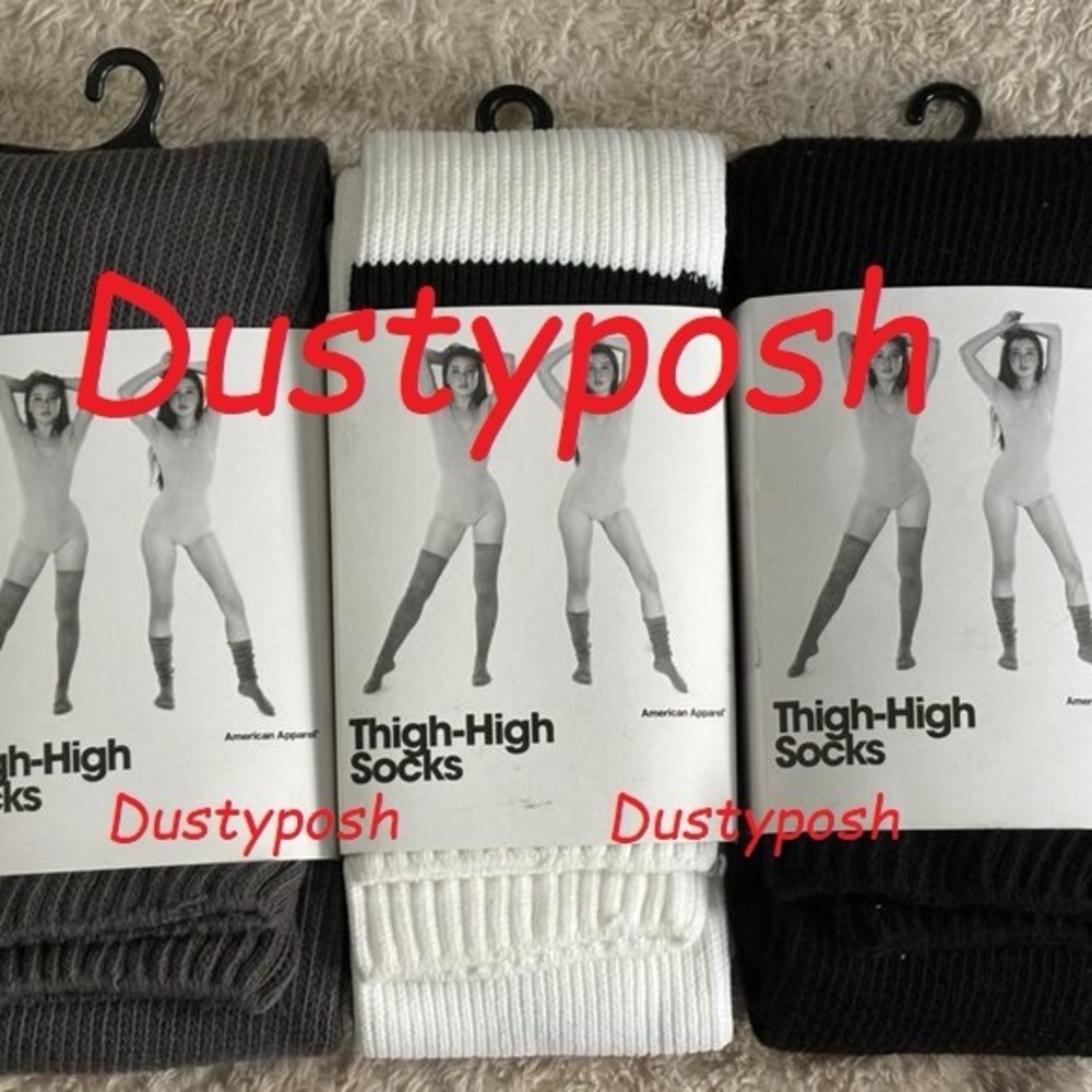 American Apparel Thigh High Socks Over The Knee Solid Stripe Vintage Long Boot